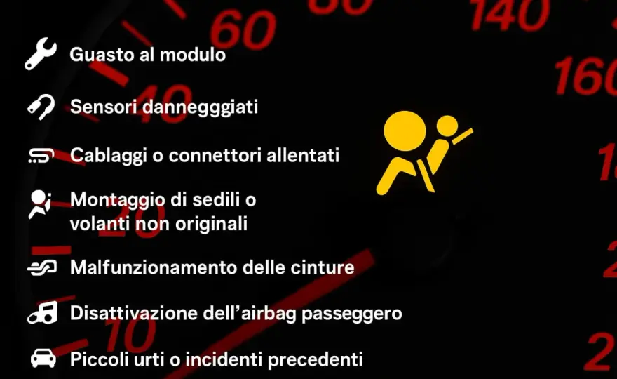 Spia airbag accesa - Cause, cosa fare e costi in Italia