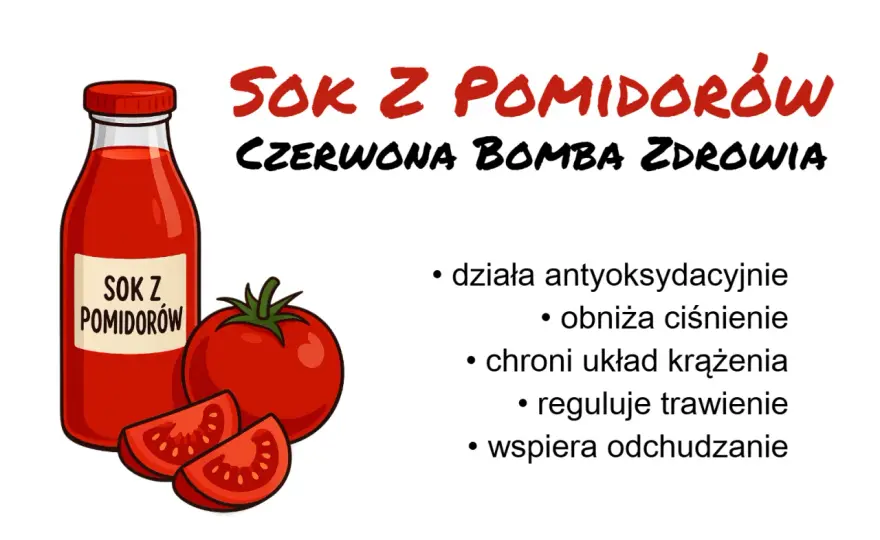 Sok pomidorowy - na co jest dobry i komu szczególnie służy?