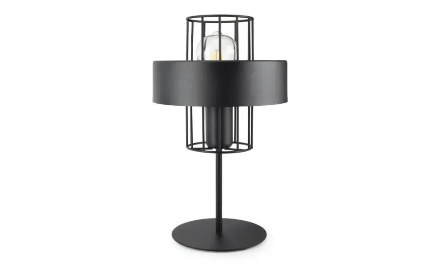 Lampa na szynie czarna - elegancka lampa stołowa czarna w stylu loft