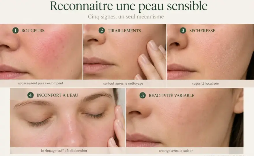 Peau réactive du visage - routine simple et signes à surveiller