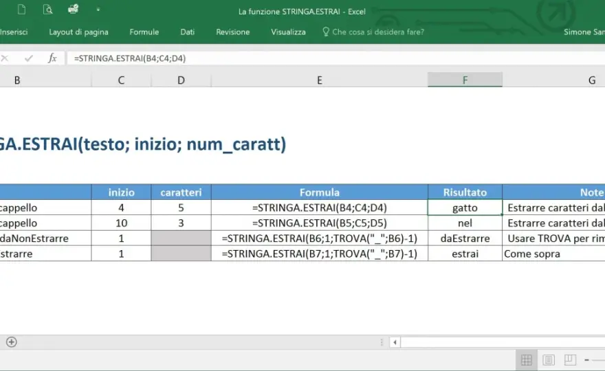 Come estrarre un carattere in Excel con la formula giusta