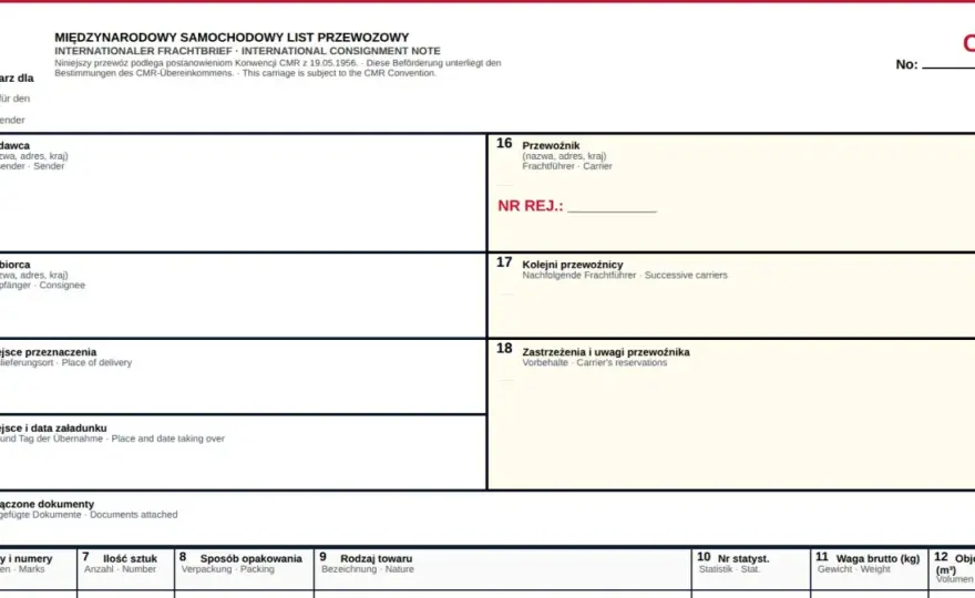 CMR - co musi zawierać list przewozowy i kiedy go potrzebujesz?