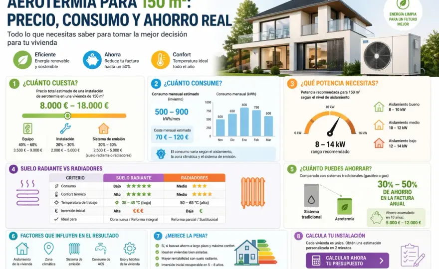 Suelo radiante con aerotermia - cuándo compensa y cuánto cuesta
