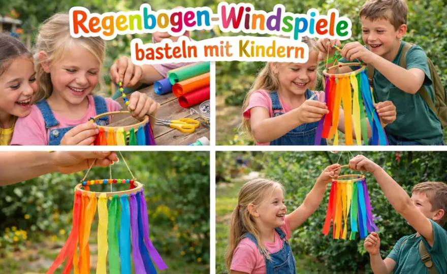 Windspiel basteln mit Kindern - Anleitung für drinnen und draußen