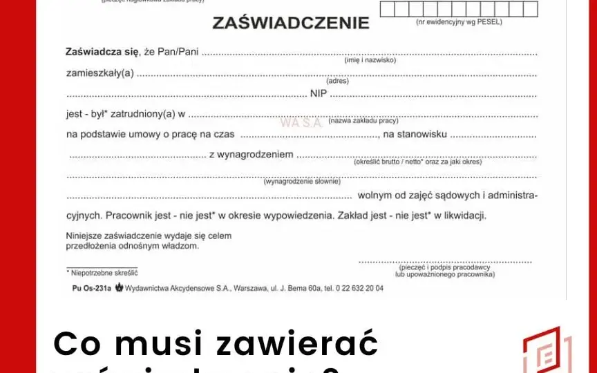 Ważność zaświadczenia o zatrudnieniu: ile dni jest aktualne?