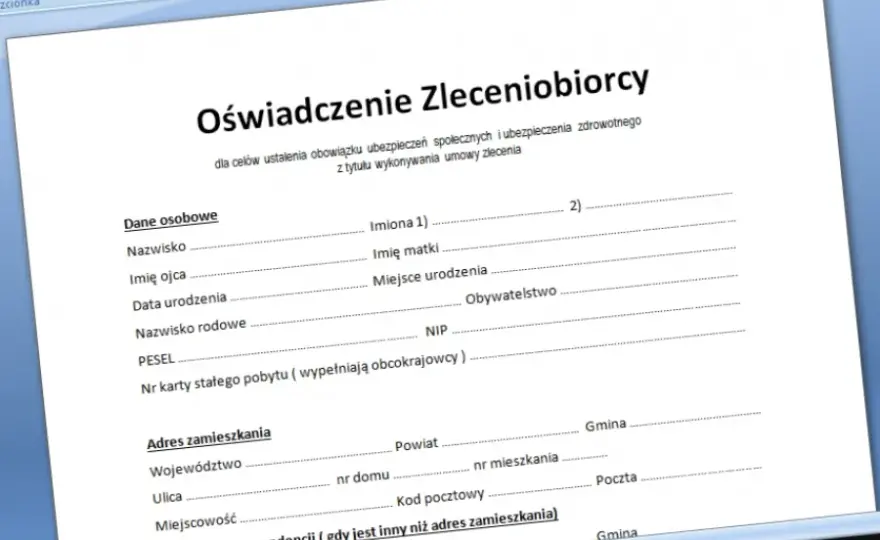 Oświadczenie zleceniobiorcy: Wypełnij i uniknij błędów ZUS/PIT!