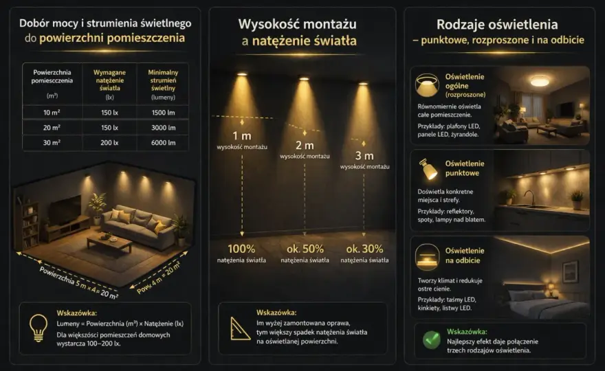 Lumeny a metraż - Jak dobrać oświetlenie do wnętrza?