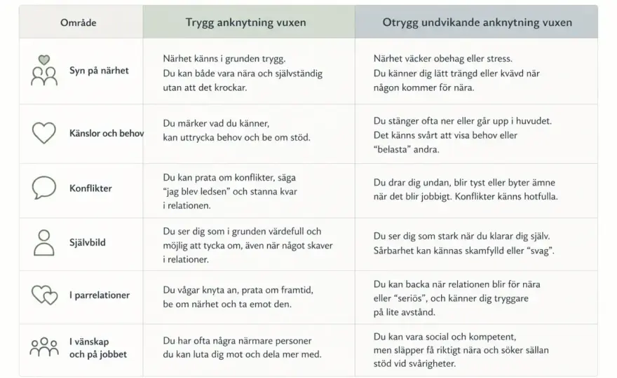 Undvikande anknytning - när avstånd blir ett skydd