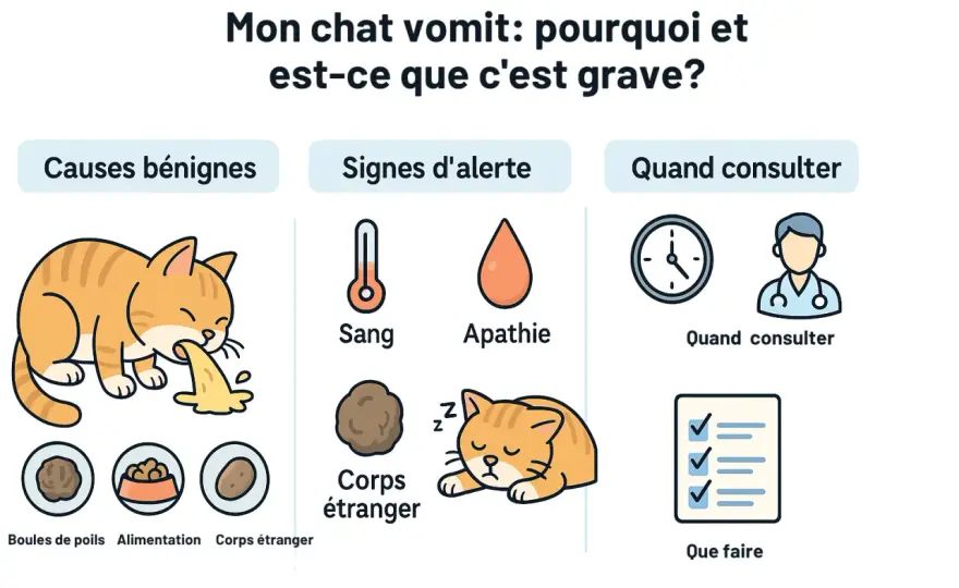 Mon chat vomit des boules de poils - Quand s'inquiéter ?