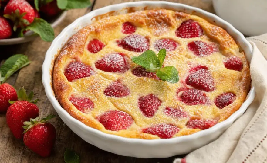 Clafoutis aux fraises parfait - Le secret d'une texture fondante
