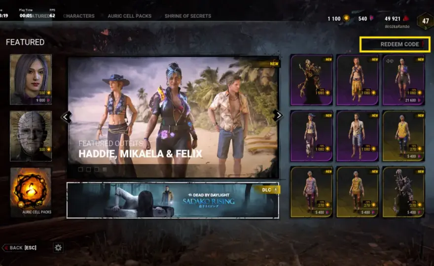 Kody Dead by Daylight - Jak zdobyć Bloodpoints i kosmetyki?