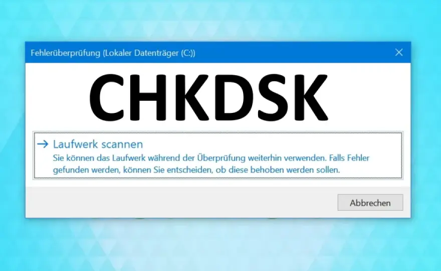 C-Laufwerk Fehler prüfen - chkdsk richtig nutzen