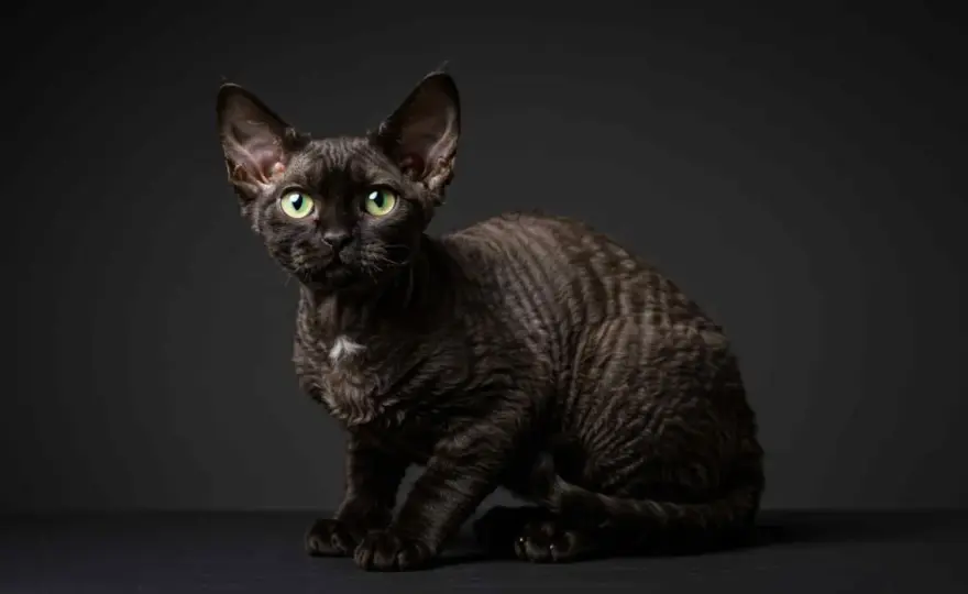 Czarny Devon Rex: Psie serce, falowana sierść czy to kot dla Ciebie?
