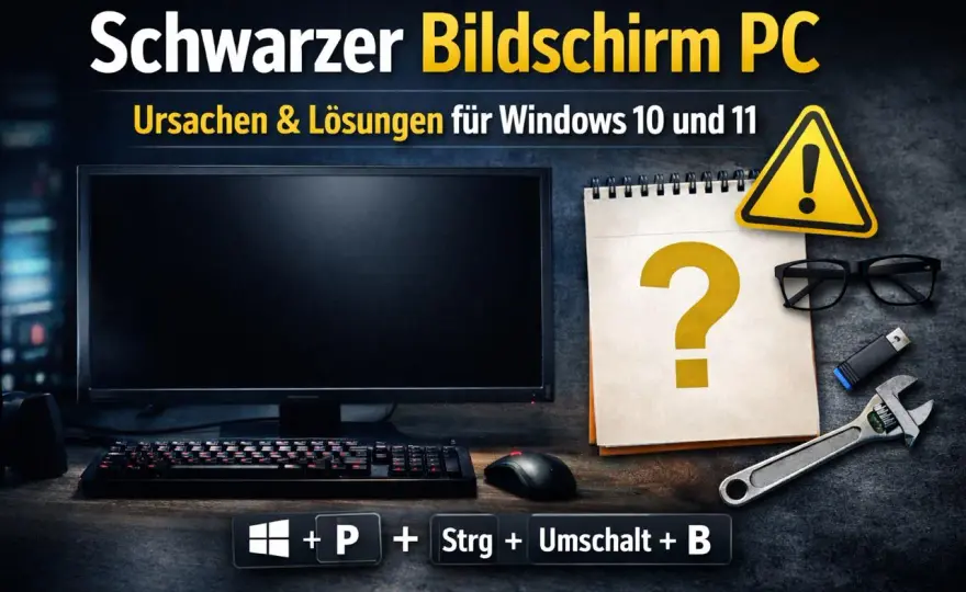 Bildschirm schwarz? So findest du den Fehler am PC!