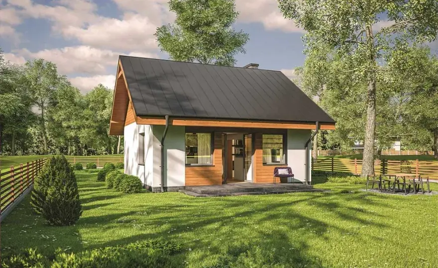 Tani projekt domu z poddaszem do 70 m2 z kolekcji Muratora
