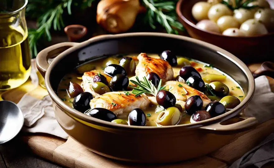 Poulet aux olives en cocotte - la méthode pour une viande tendre