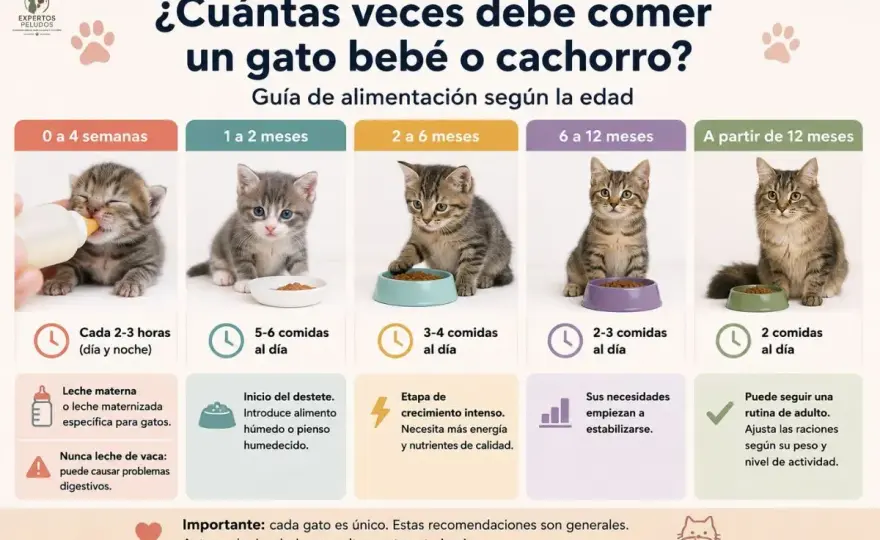 Alimentar un gatito - Guía completa por edad y sin errores