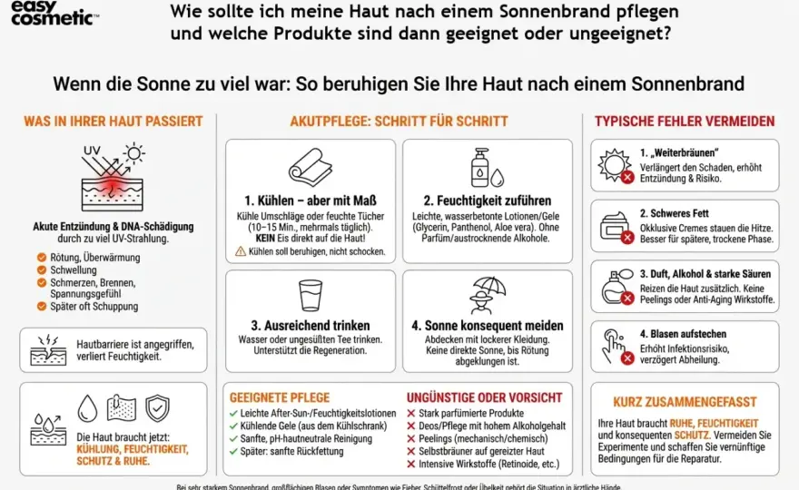Was hilft gegen Sonnenbrand? Richtig kühlen und pflegen