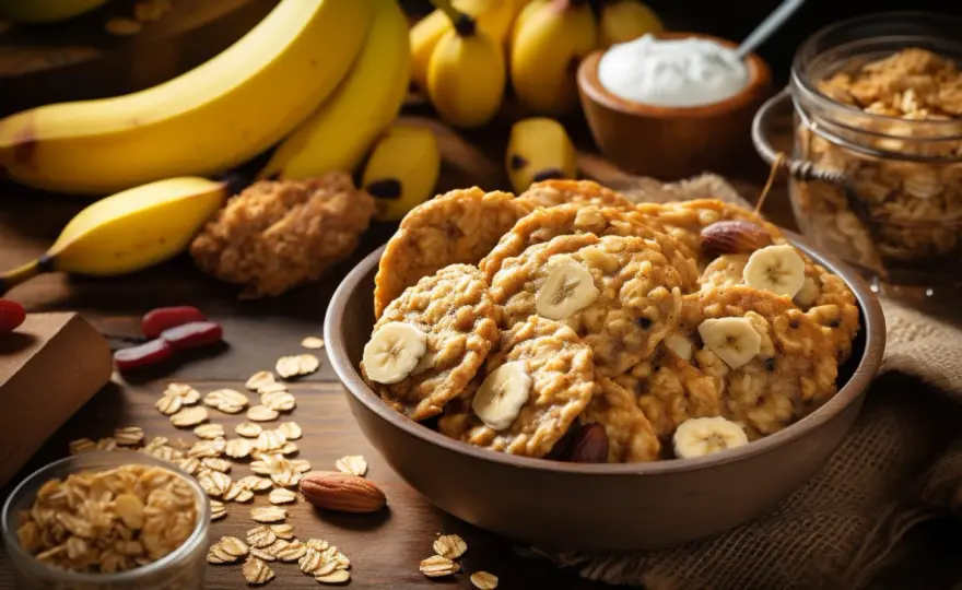 Ciastka owsiane z bananem - przepis, domowe, zdrowe