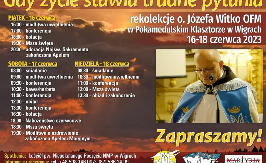 Rekolekcje ojca Witko: daty, tematy i miejsca, które musisz znać