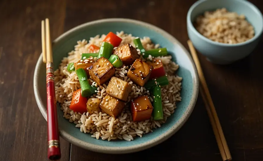 Ryż z warzywami i tofu: Zdrowa potrawa, którą możesz jeść codziennie