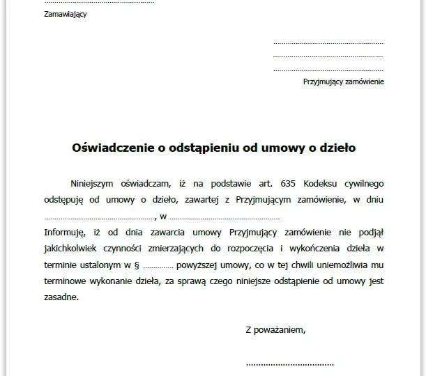 Jak bezpiecznie odstąpić od umowy zlecenia bez konsekwencji prawnych