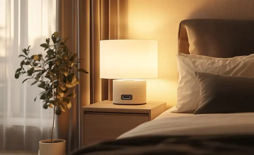Lampa na USB - praktyczna lampka nocna z wbudowaną ładowarką USB
