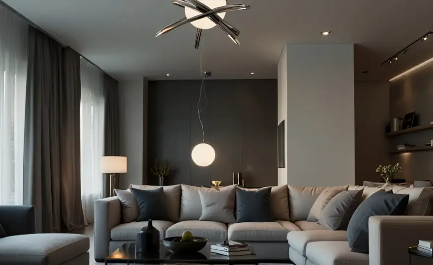Lampa sufitowa srebrna: Jak wybrać srebrną lampę sufitową do salonu?