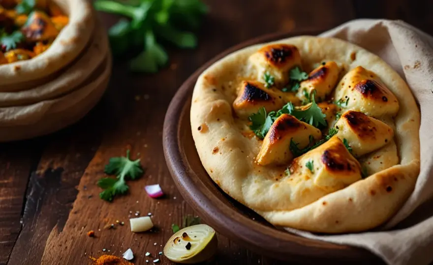 Chlebki naan czosnkowe: Aromatyczne pieczywo idealne do dań