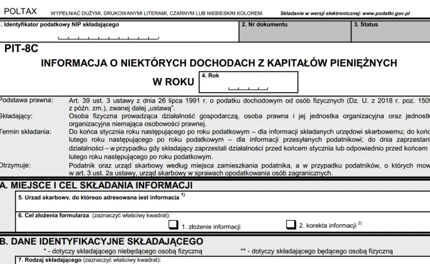 PIT-8C: Jak prawidłowo rozliczyć dochody kapitałowe? Poradnik