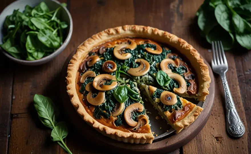 Tarta z pieczarkami i szpinakiem: Wyjątkowy przepis na smaczny posiłek