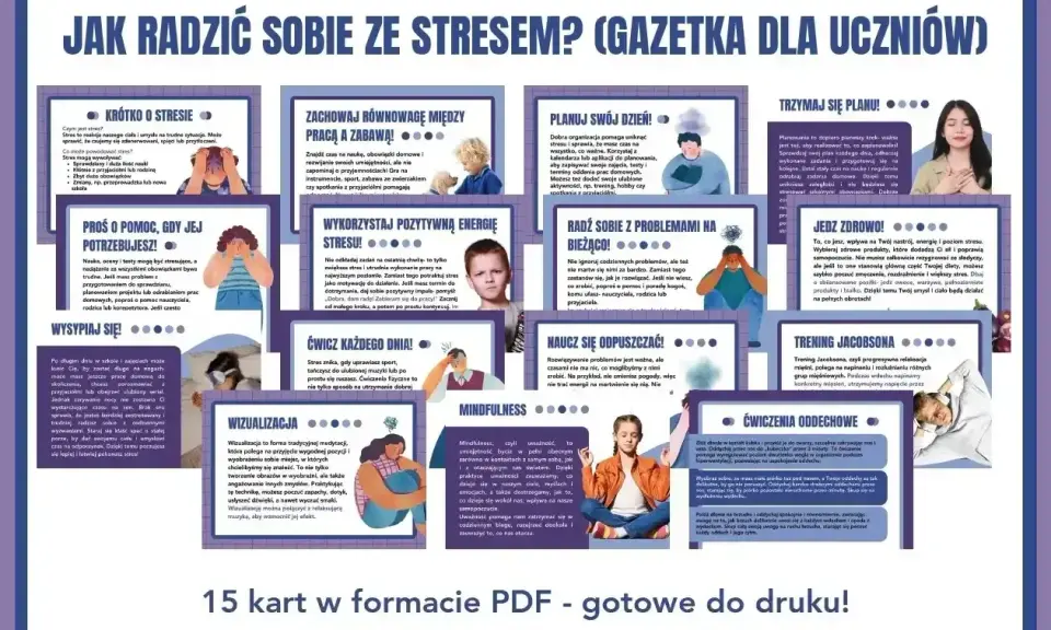 Radzenie sobie ze stresem: planuj dzień, ćwicz, wizualizuj, jedz zdrowo, by uniknąć zaburzeń adaptacyjnych.