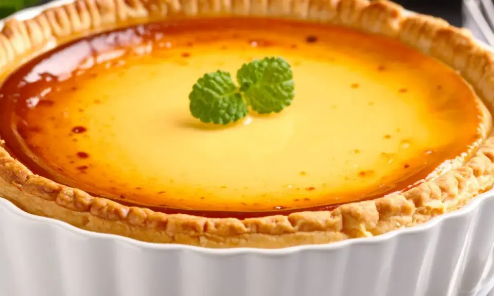 Flan pâtissier doré, prêt à déguster. Une recette flan pâtissier facile pour un dessert gourmand.