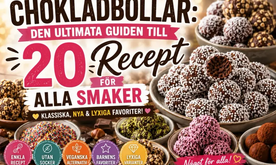 Chokladbollar: den ultimata guiden till 20 recept för alla smaker. Klassiska, nya & lyxiga favoriter! Något för alla!