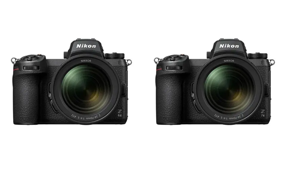 Dwa aparaty Nikon Z6 II z obiektywami NIKKOR Z 24-70mm f/4 S. Idealne do testów i profesjonalnych zastosowań.