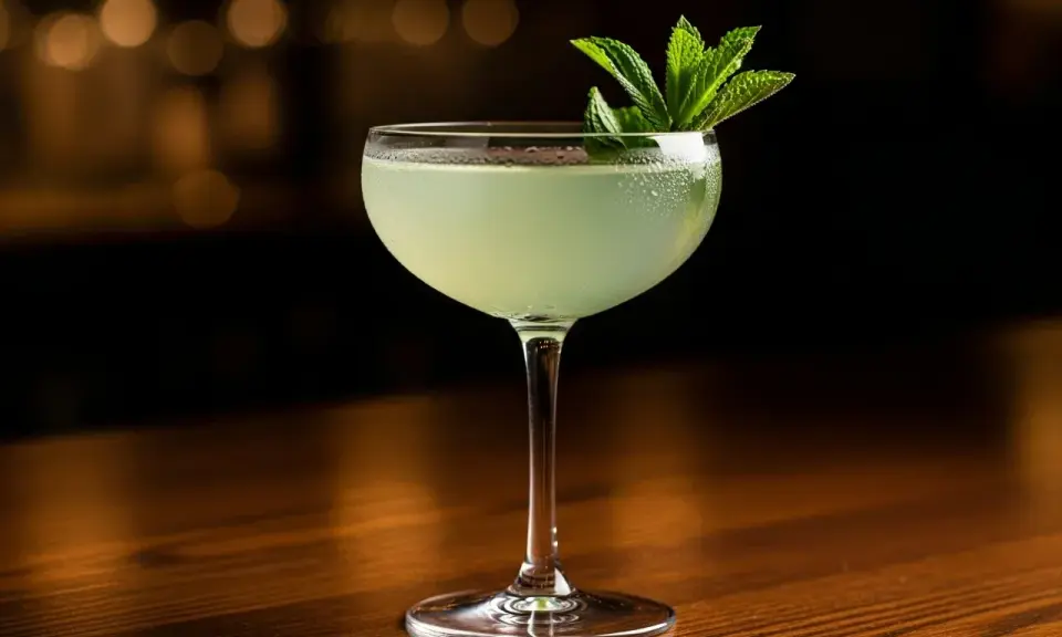 En svalkande Southside drink med mynta, perfekt för en varm kväll.
