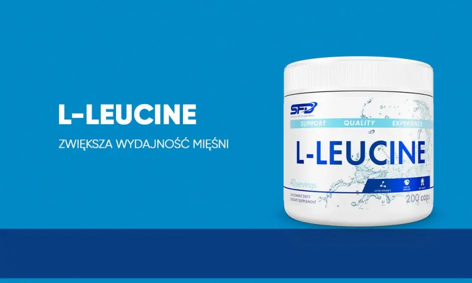 Leucyna co to? Suplement diety L-Leucyna zwiększa wydajność mięśni. Opakowanie 200 kapsułek.