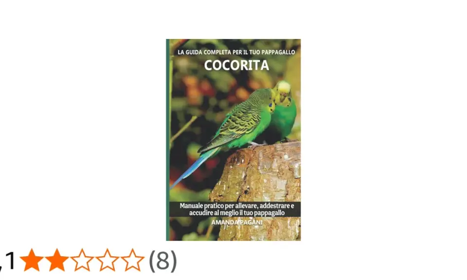 Copertina libro "Cocorita", con due pappagalli verdi su un tronco. La copertina è stampata su carta ruvida, simile alla fibra di juta.