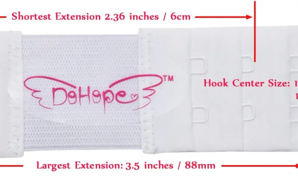 Estensore bianco per reggiseno, utile per sapere come allargare reggiseno. Misura da 6 a 8,8 cm.