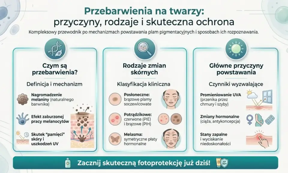 Przewodnik po przebarwieniach: czym są, co to melanina, rodzaje i przyczyny. Skuteczna ochrona SPF 50+.