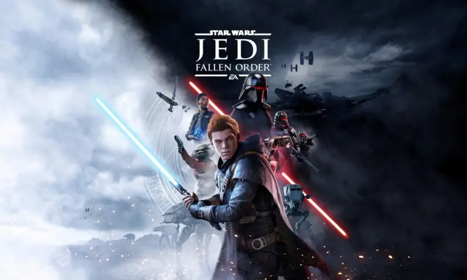 Cal Kestis z mieczem świetlnym walczy z Inkwizytorami w grze Star Wars Jedi: Fallen Order.