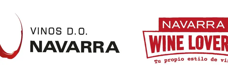 Logos de Vinos D.O. Navarra y "Navarra Wine Lovers", celebrando el vino de esta región.