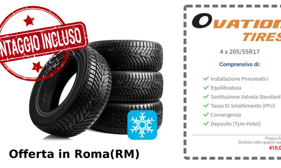 Set di 4 gomme Ovation Tires 205/55R17 con montaggio incluso. Offerta per l'anno gomme.