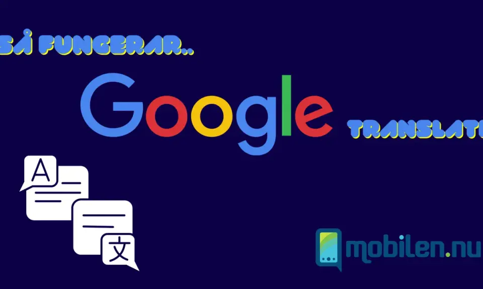 Så fungerar Google Translate-kameran. Ikoner visar textöversättning mellan språk.