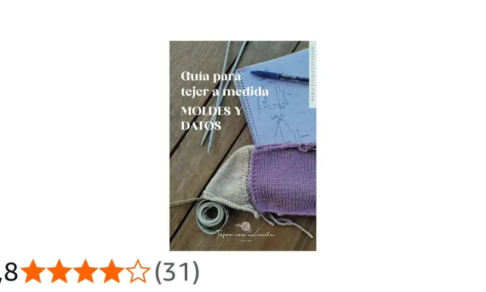 Guía para tejer a medida con Lucila. Muestras de tejido, patrones y agujas.