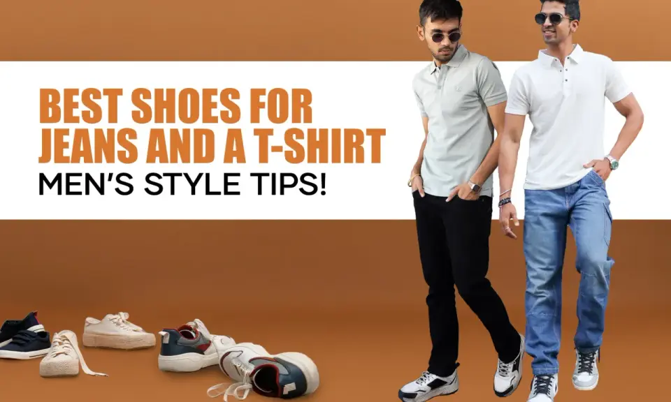 Discover the best shoes for men to wear with jeans and a t-shirt. Stylish sneakers and casual footwear are showcased.