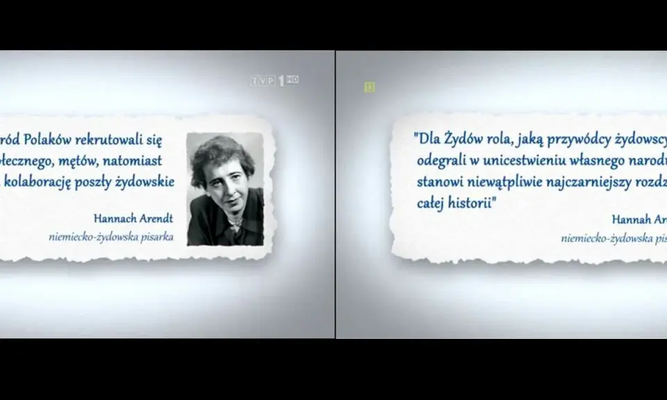 Cytaty Hannah Arendt o zbrodni i karze, jej portret i przemyślenia o roli przywódców żydowskich.