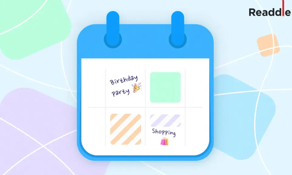 Un agenda pour iPhone, le meilleur agenda iPhone gratuit, avec des notes pour une fête d'anniversaire et du shopping.