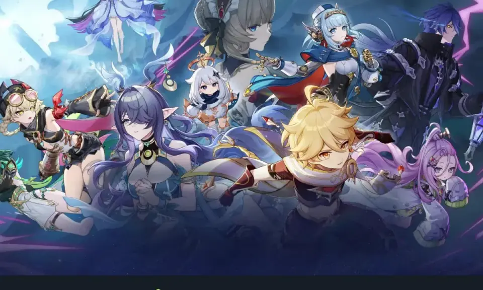 Personajes de anime en un mundo de fantasía, evocando los mejores jrpg de la historia.