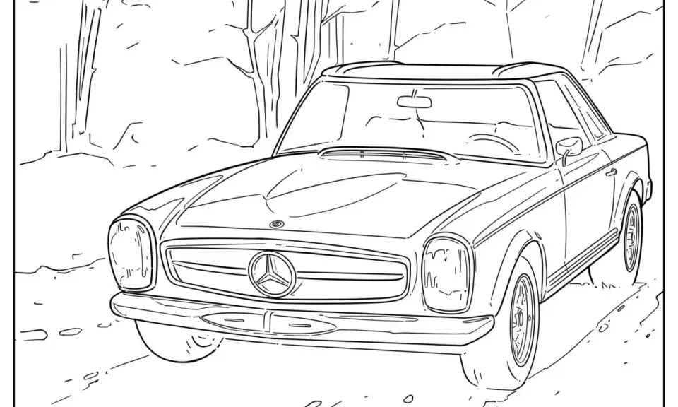 Klasyczna kolorowanka mercedes do pokolorowania. Czekam na Twoje barwy!